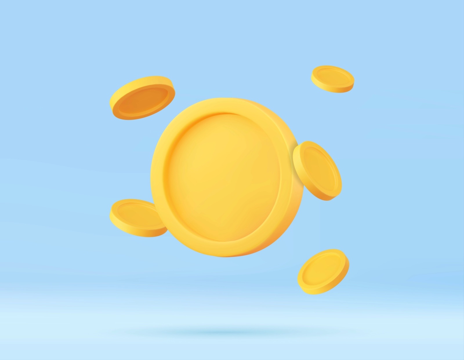An illustration of 3D gold coins