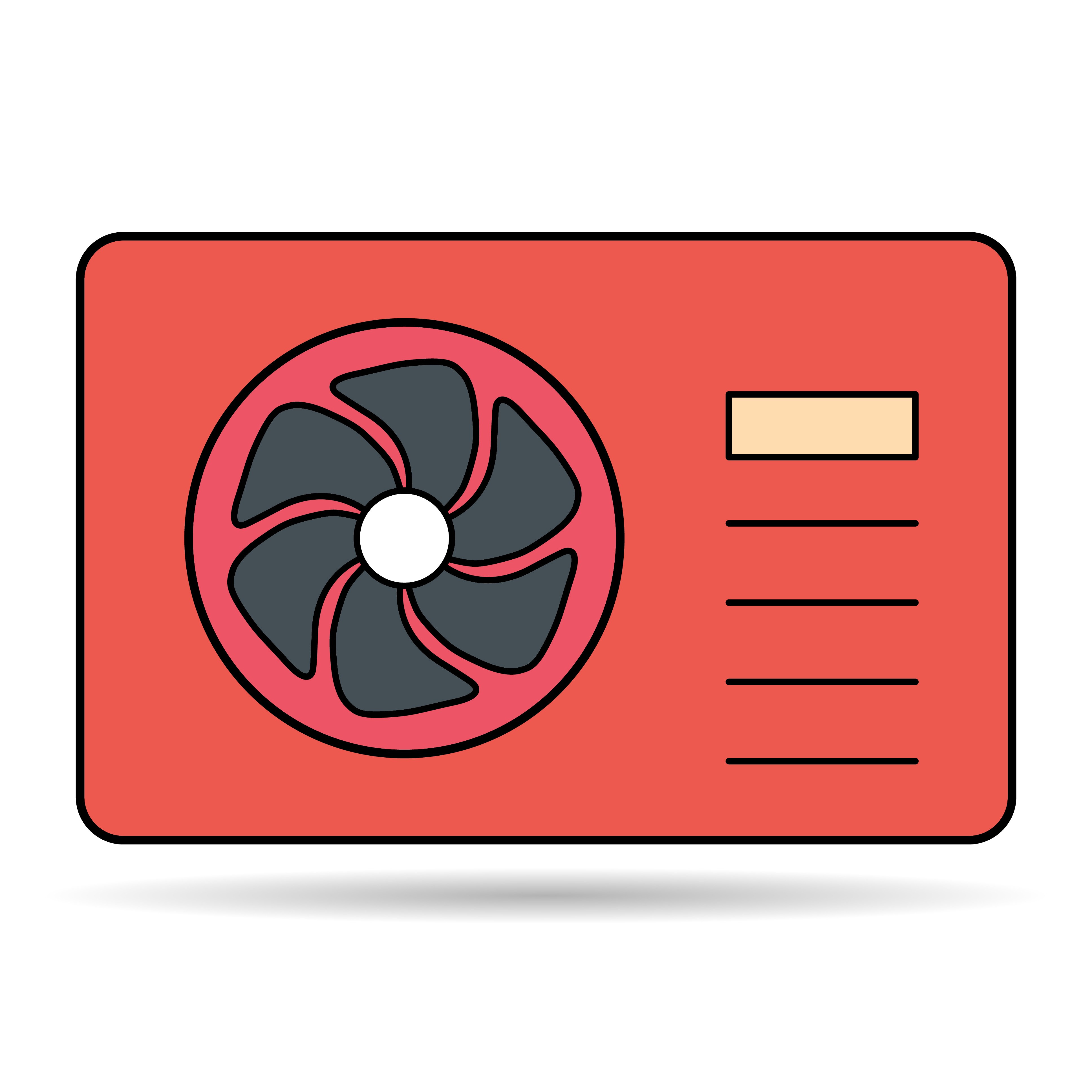 An illustration of an air source heat pump unit